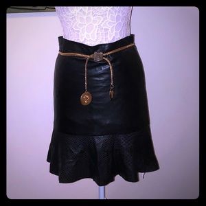 Barney’s New York Genuine Leather Skirt